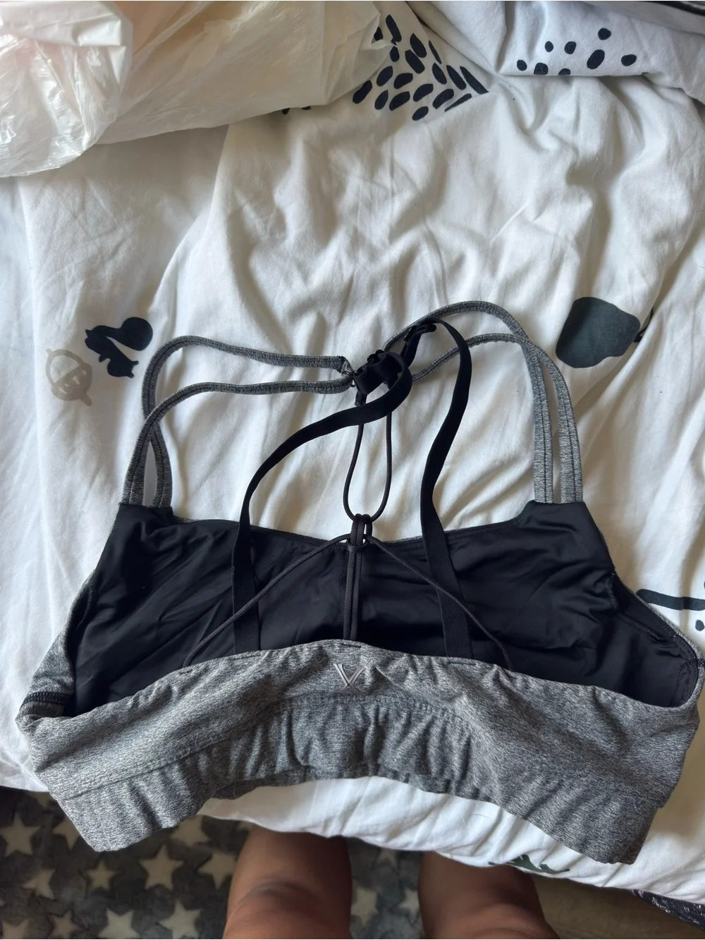 Savage X Fenty Supple Flex Crossover Sports Bra Black Caviar Size Large